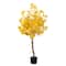 4ft. Pre-Lit Yellow Autumn Maple Artificial Fall Tree with 150 Warm White LED Lights